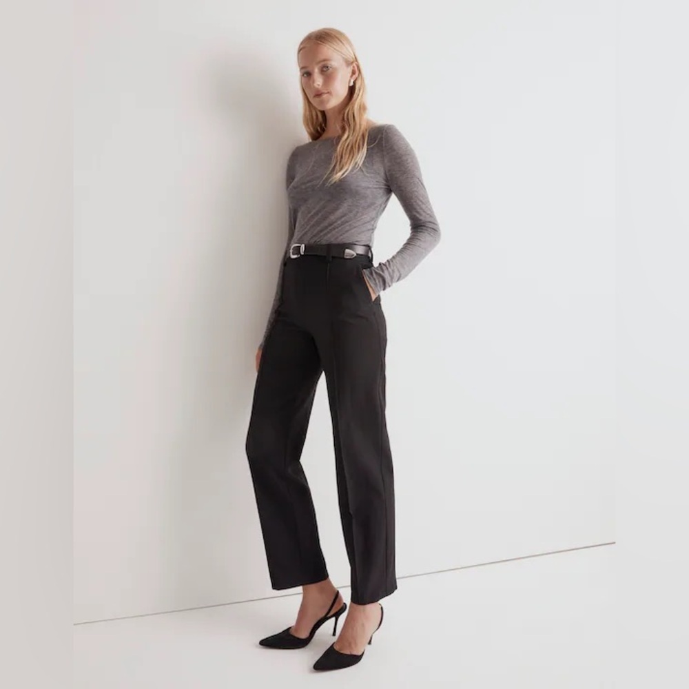 Madewell petite Fairbanks pants in black 0P